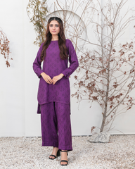 Tawakkal DORA Jacquard 2-Piece Stitched Suit Purple