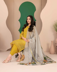 Tawakkal Pure Lawn Chikankari Suit | Luxury 3-Piece Stitched Ensemble