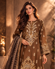 Authentic REET Designer Wear – Premium Raw Silk & Chiffon Hand-Worked Ensemble