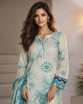 SADABAHAR Shimmered Cambric – Pure Lawn Stitched Shirt & Straight Plazo