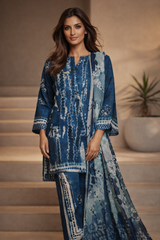 The Modern Classic: SADABAHAR Shimmered Cambric 3-Piece Ensemble