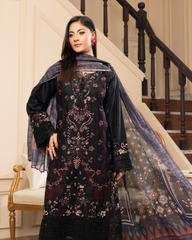 Pure Chikankari Lawn Stitched Outfit Black– Elegance Redefined