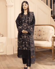 Pure Chikankari Lawn Stitched Outfit Black– Elegance Redefined