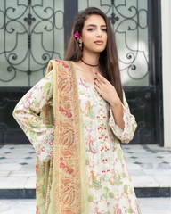 Latest Svougish: Pure Lawn Stitched Ensemble with Organza & Patchwork