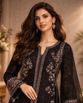 REET Boutique Collection: Pakistani Raw Silk Frock & Hand-Worked Chiffon Jacket