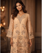 Original REET Designer Set: Heavy Embroidery with Tassels & Raw Silk Pants