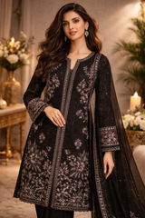 REET Boutique Collection: Pakistani Raw Silk Frock & Hand-Worked Chiffon Jacket