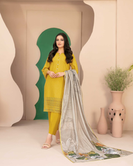 Tawakkal Pure Lawn Chikankari Suit | Luxury 3-Piece Stitched Ensemble