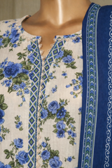 Bin Saeed Stitched Lawn 3-Piece – Comfortable Fit in Sizes 42, 44, 46