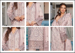 Elegant Pink Floral Embroidered Lawn Suit with Dupatta
