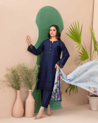 Tawakkal 3-Piece Chikankari Suit – Pure Lawn Shirt, Cotton Pants & Cambric Dupatta