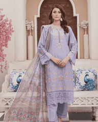 Heavy Embroidered Lawn Suit with Chikankari & Organza Latest