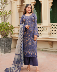Pure Lawn Chikankari Ensemble with Organza & Lace Trending