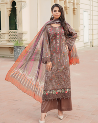Latest Pure Lawn Chikankari Ensemble with Organza & Lace